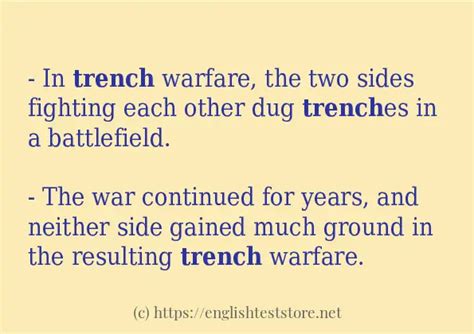 Trench Some Sentence Examples Englishteststore Blog