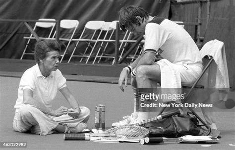 Jimmy Connors Listens Intently To His Mother Gloria After Workout