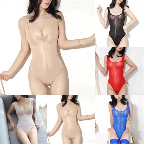 Maillots De Bain Justaucorps Pour Femmes Voir Travers Coupe Haute Bikini Eur Picclick Fr