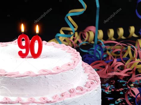 Birthday cake with red candles showing Nr. 90 — Stock Photo © efesama ...