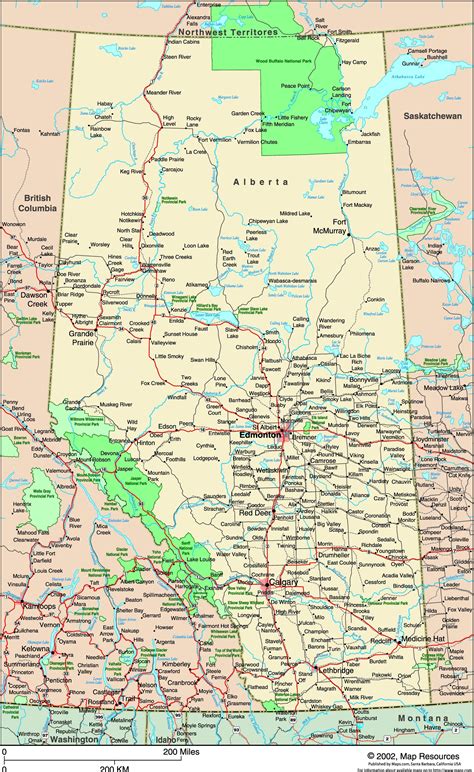Alberta, Canada Political Wall Map | Maps.com.com