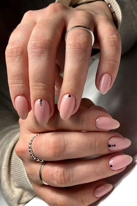 67 Black And Nude Nails From Shadows To Barely There TheFab20s Neutral Nails Round Nails