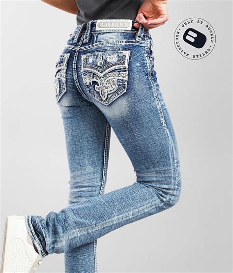 Rock Revival Mid Rise Straight Stretch Jean Women S Jeans In Celinda Mj261 Buckle