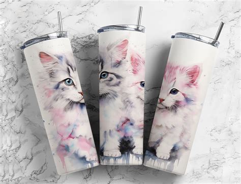 Twin White Kitten Cat Pussy Oz Tumb Graphic By FreeSublimations Creative Fabrica