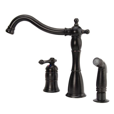 Fontaine Bellver Single Handle Standard Kitchen Faucet With Side Sprayer In Oil Rubbed Bronze