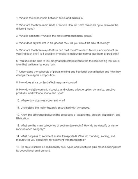 Geology Earth Systems 1340 Exam 4 1