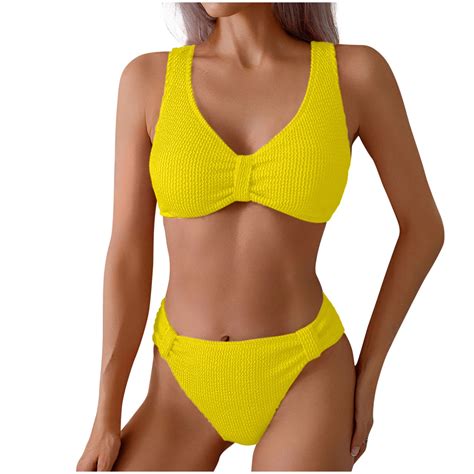 Beai High Cut Swimsuits For Women Piece Red Polka Dot Bikini Sets For Women Swim Skirts For