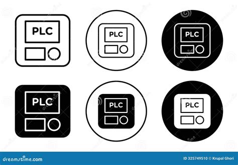 Plc Icon Collection Of Outline Thin Line Symbol Or Sign Stock