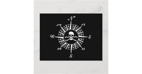 Compass Rose Skull 1 Postcard Zazzle