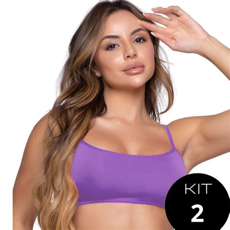 Kit Cropped Moda Gringa Top Blogueira Neon Lingerie Sem Bojo Shopee Brasil
