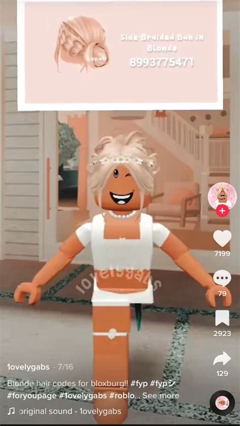 Cute Bloxburg Hairs Blonde Side Braid With Bun Cute Tigger