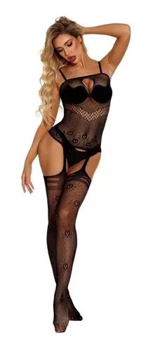 Bodystocking Sexy Meia De Corpo Lingerie Macio Arrastão MercadoLivre