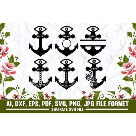 Abstract Anchors Set Anchor Svg Anchor Compass Anchor Sai Inspire Uplift