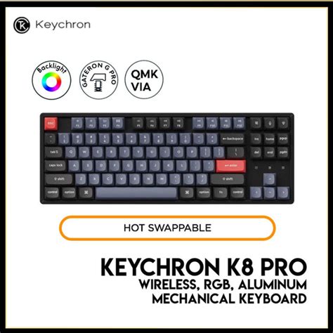 Original Keychron K8 Pro Qmkvia Wireless Mechanical Keyboard Hotswap