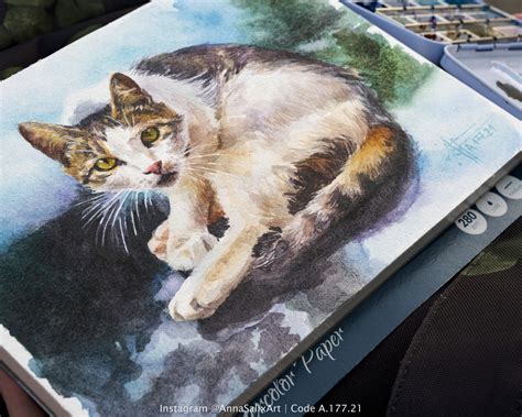 Original Katze Aquarell Malerei S E Kleine K Tzchen Etsy