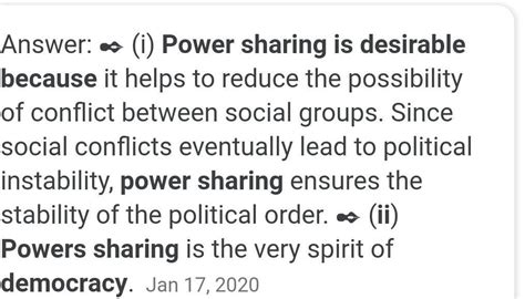 Explain The Two Main Reason Why Power Sharing Is Desirable In Democracy