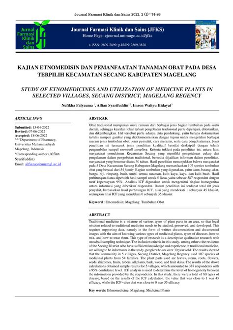 PDF KAJIAN ETNOMEDISIN DAN PEMANFAATAN TANAMAN OBAT PADA DESA