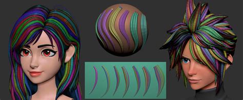 Stylized Zbrush IMM Hair Brush FlippedNormals