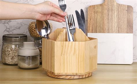 Amazon Juxyes Rotating Utensil Holder For Kitchen Countertop