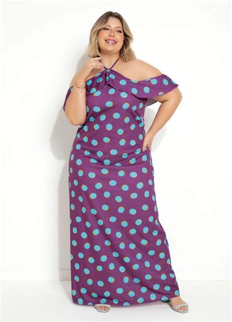 Vestido Poá Pink Com Babadinhos Plus Size Marguerite