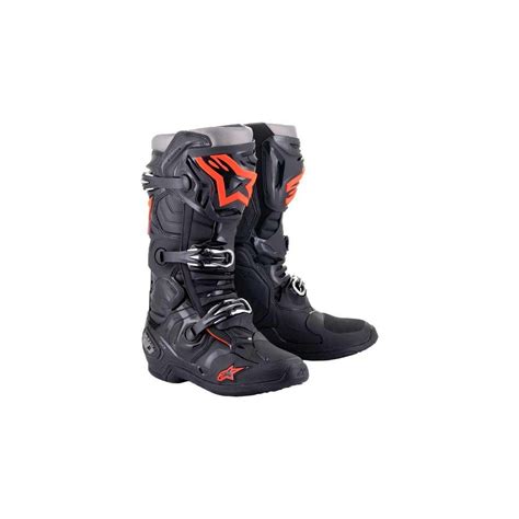 Bottes Alpinestars Tech Noir Rouges Fluo