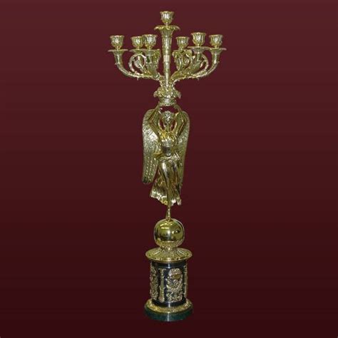 Бронзовый канделябр Крылатый гений