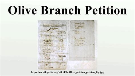 Olive Branch Petition Youtube