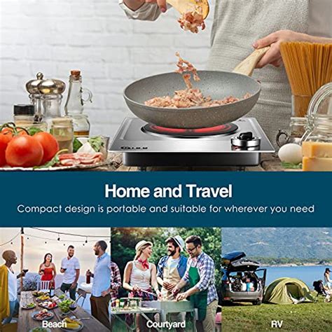 Dido W Electric Hot Plate Portable Ceramic Countertop Infrared Burner With Adjustable
