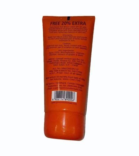 Pure Roots Sun Block Lotion At Best Price In Bhilai ID 2851531120662