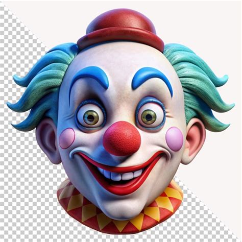 Лицо клоуна на прозрачном фоне | Премиум PSD Файл