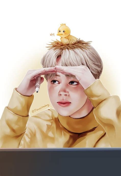 Jimin Fanart 🐥♥️ Jimin Fanart Bts Drawings Bts Fanart