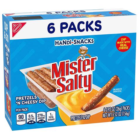 Mr. Salty Pretzels 'N Cheesy Dip Snack Packs, 12 Boxes of 6 Snack Packs ...