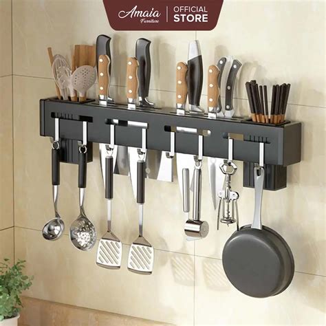 Amaia Knife Holder Stainless Steel Hanging Knife Organizer Wall Mounted