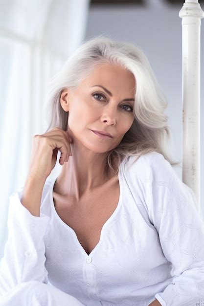 Premium Photo A Stunning Mature Woman Exudes Confidence And Allure In Elegant Lingerie