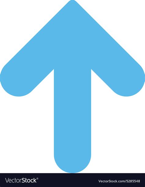 Arrow up flat blue color icon Royalty Free Vector Image
