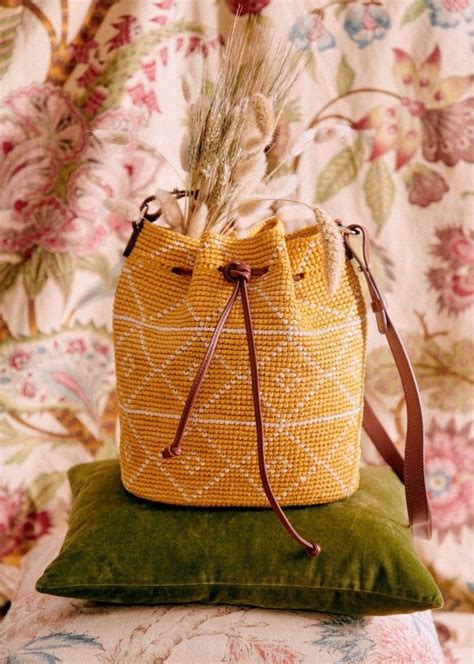 Farrow Bag Raphia pink mulit rays Raffia Sézane Bags Raffia