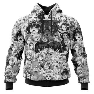 Moletom Hentai Ahegao Anime Ecchi Manga Loli Blusa Full 3d Upcycling Unissex Flanelado Peluciado