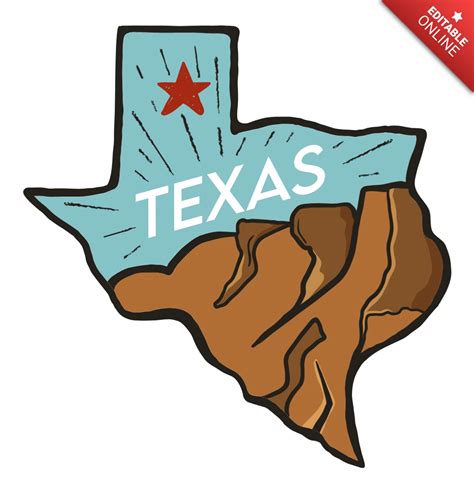 Texas Us State Badge Template Design Free Design Template