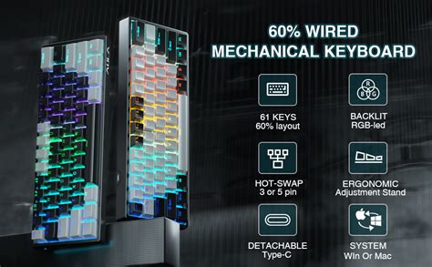 Aula Percent Wired Mechanical Gaming Keyboard Rgb Backlit Custom Hot Swappable Keyboard