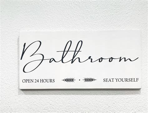 Wooden Funny Bathroom Sign Personalized Home Decor Gift Etsy