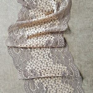 Taupe Stretch Lace Trim Lingerie Lace Wide Floral Elastic Lace Width Cm Nr