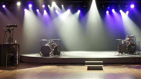 Premium Ai Image Empty Stage With Lighting Equipment On A Stage