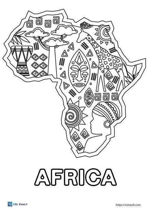 14 Free Africa map coloring pages (PDF) - ESL Vault