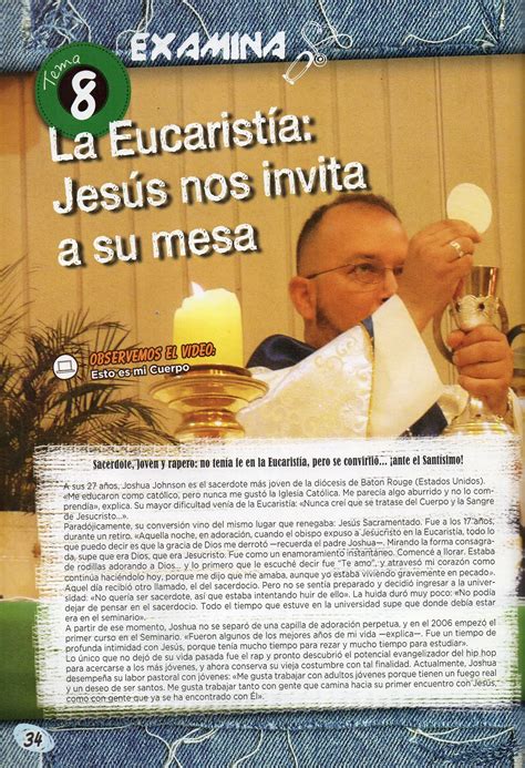 Tema 8 La Eucaristía Jesús nos invita a su mesa