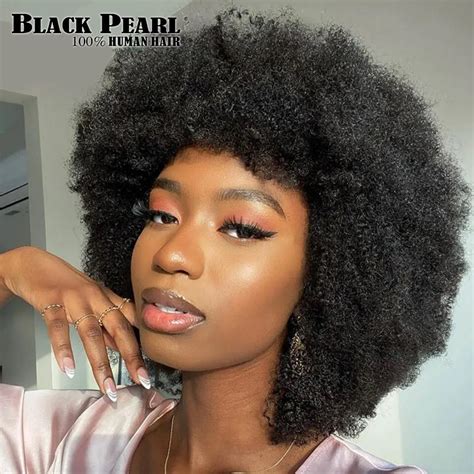 Perruque Afro Br Silienne Naturelle Remy Cheveux Cr Pus Boucl S