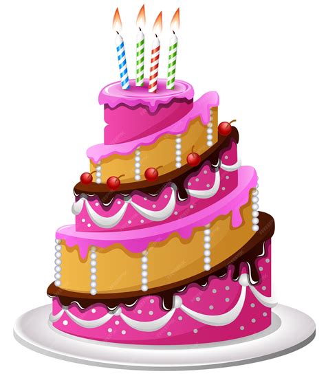 Desenho de bolo de aniversário | Vetor Premium