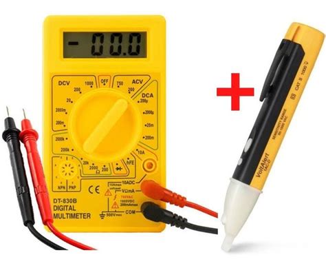 Kit Multimetro Digital Caneta Detectora Tensão Corrente Eletrica