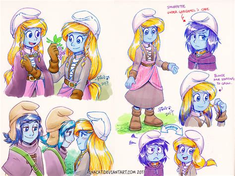 Smurfs Tall Au Smurfette And Smurfstorm By Rinacat On Deviantart