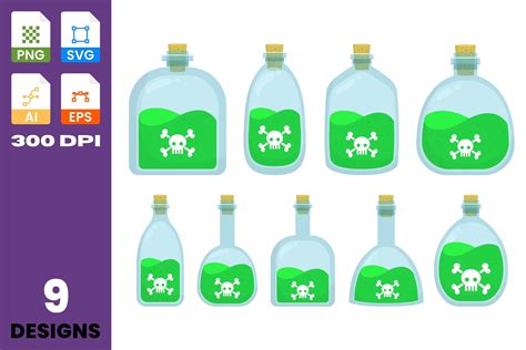 Poison Bottle Clipart Collection Graphic By Pikpeek · Creative Fabrica