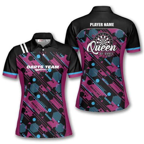 Hexagon Pattern Custom Darts Shirts For Women Primesty